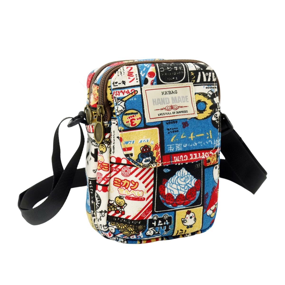 PALAY Cute Canvas Phone Sling Bag Small Casual Utility Bag Cartoon Vintage Print Crossbody Bag Phone Bag Multi Pocket Purse Bag Mini Mobile Pouch PALAY Cute Canvas Phone Sling Bag Small Casual Utility Bag Cartoon Vintage Print Crossbody Bag Phone Bag Multi Pocket Purse Bag Mini Mobile Pouch